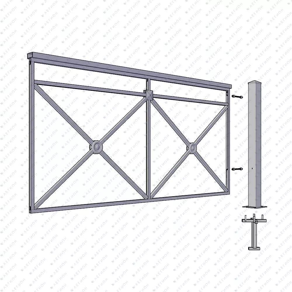 Пешеходное (перильное) ограждение ПО1 «Крест»