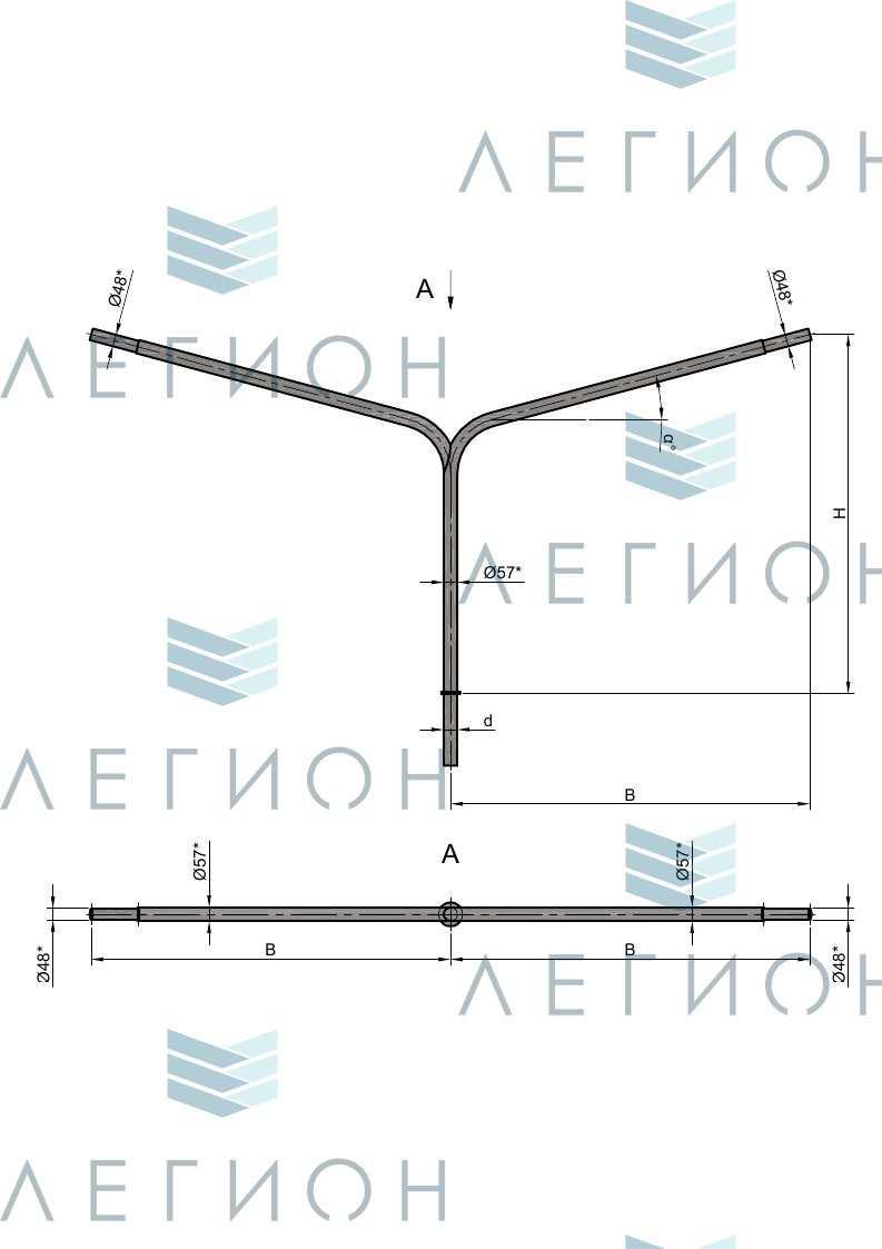 К3-1,5-1,5-1-1 кронштейн двухрожковый